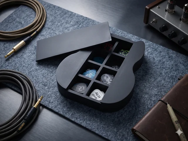 Estuche para púas de guitarra en 3D — accesorio musical impreso en 3D