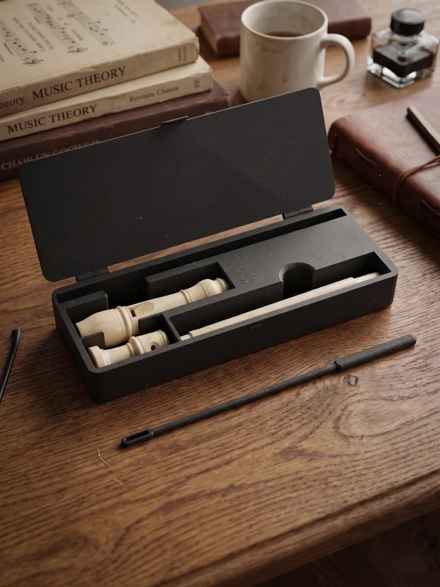 Flauta dulce con estuche — accesorio musical impreso en 3D